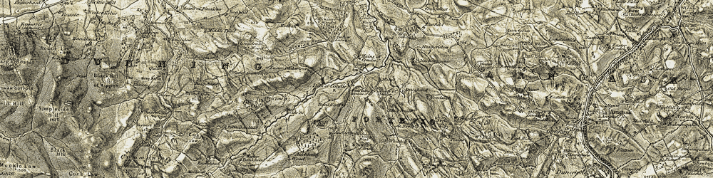 Old map of Black Craigs in 1906-1908