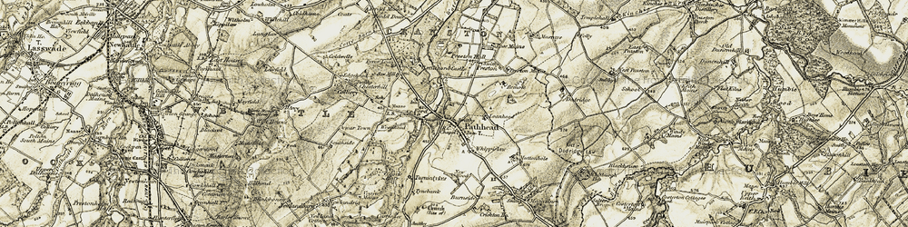 Old map of Pathhead in 1903-1904