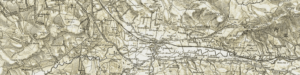 Old map of Pathhead in 1904-1905