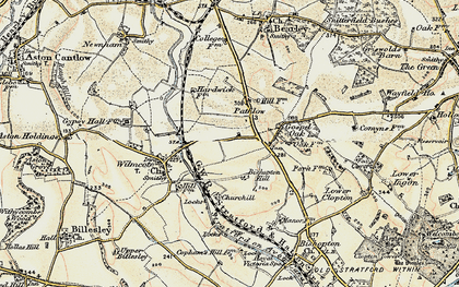 Old map of Pathlow in 1899-1902