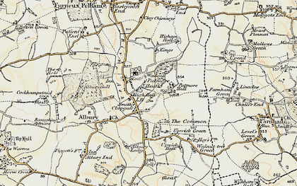 Old map of Patmore Heath in 1898-1899