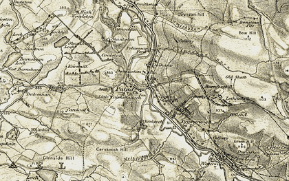 Old map of Backglen Burn in 1904-1905