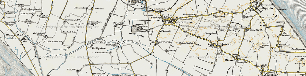 Old map of Patrington Haven in 1903-1908