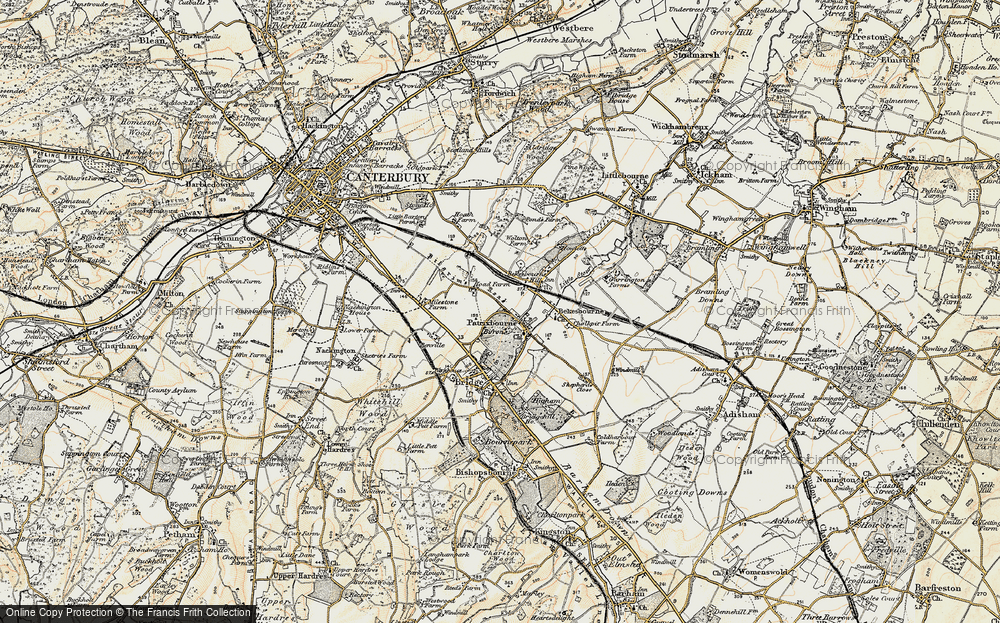 Old Map of Patrixbourne, 1898-1899 in 1898-1899