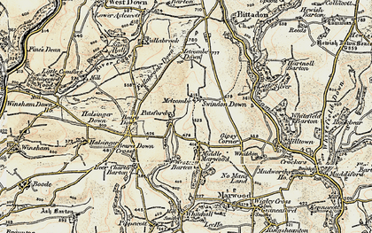 Old map of Beara Down in 1900