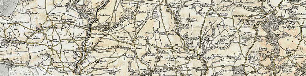 Old map of Patsford in 1900