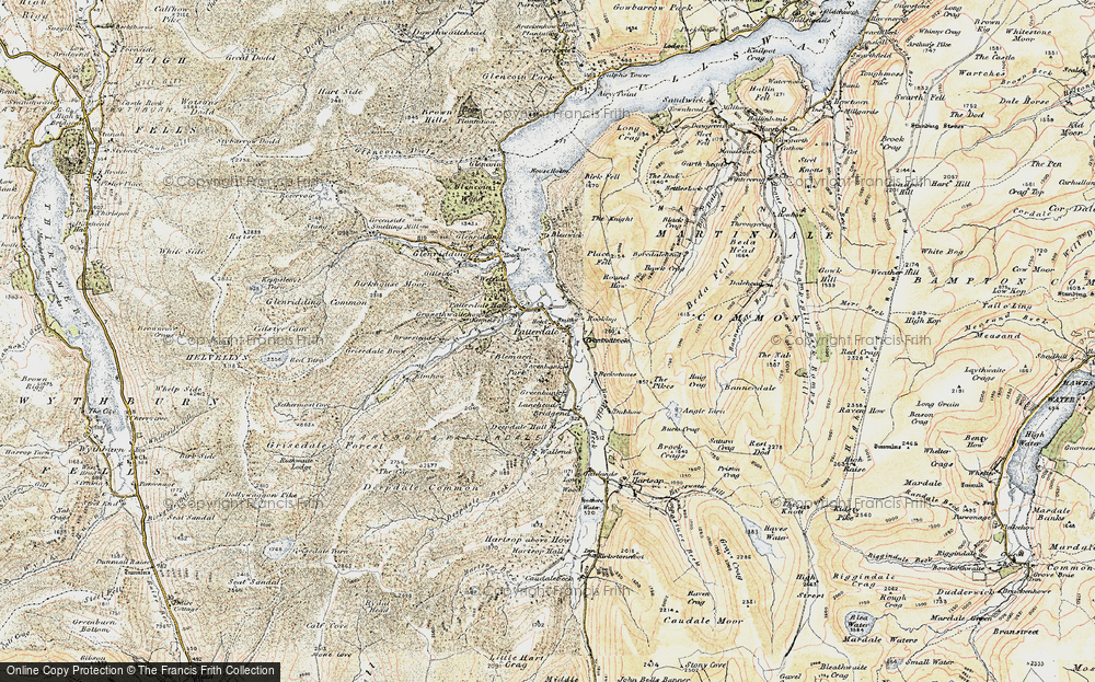 Old Map of Historic Map covering Braesteads in 1901-1904