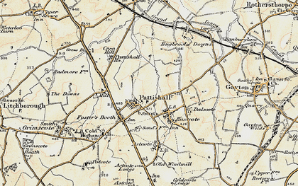 Old map of Pattishall in 1898-1901