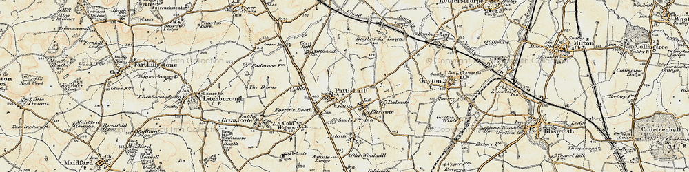 Old map of Pattishall in 1898-1901