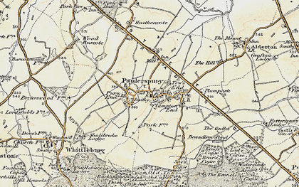 Old map of Paulerspury in 1898-1901
