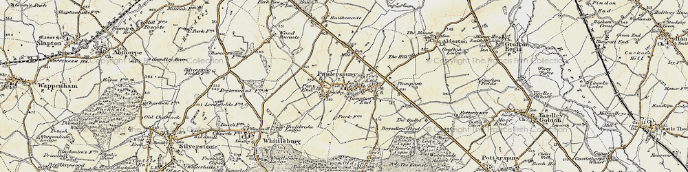 Old map of Heathencote in 1898-1901