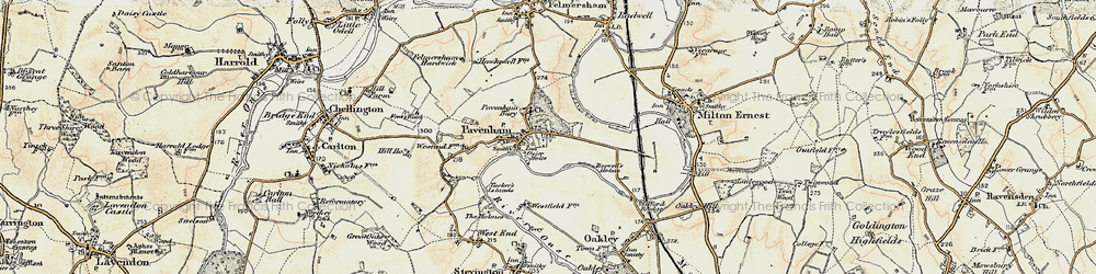 Old map of Pavenham in 1898-1901