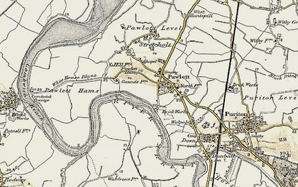 Old map of Pawlett in 1898-1900