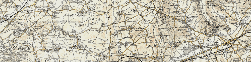 Old map of Payhembury in 1898-1900