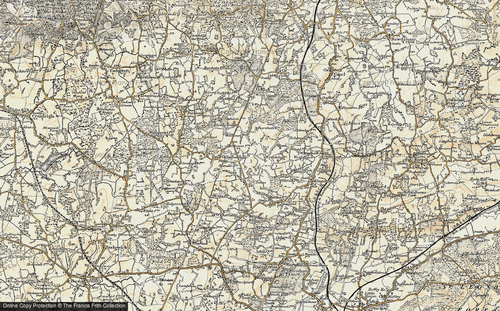 Old Map of Historic Map covering Birches Wood in 1898-1909