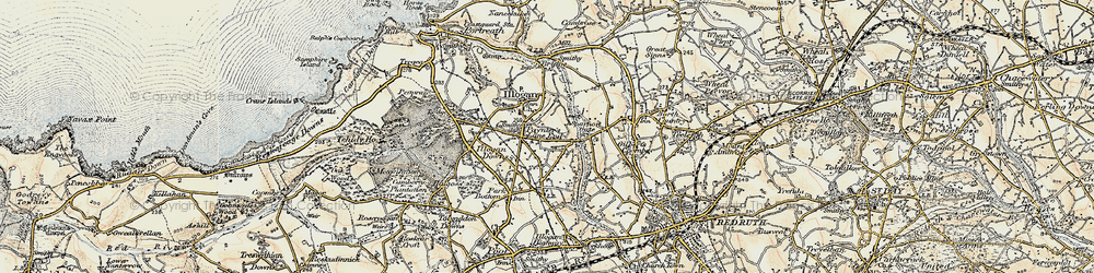Old map of Paynter's Lane End in 1900