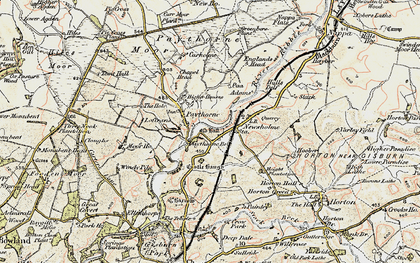 Old map of Paythorne in 1903-1904
