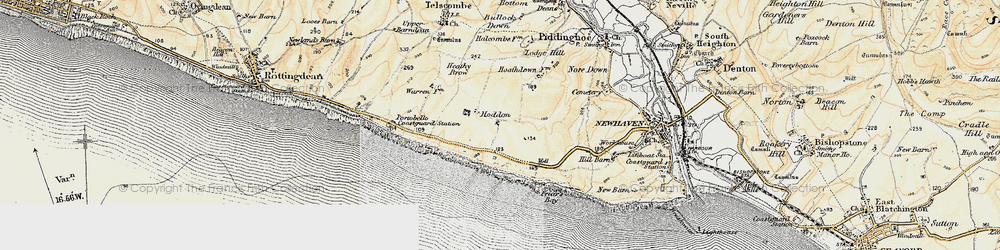 Old map of Peacehaven in 1898