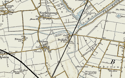 Old map of Peakirk in 1901-1902