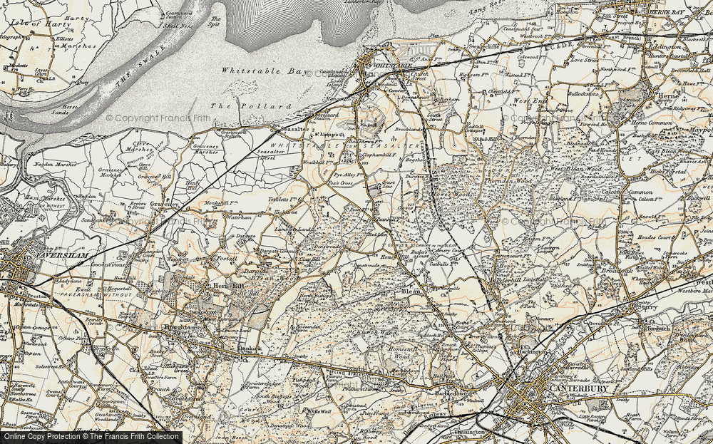 Old Map of Pean Hill, 1898 in 1898