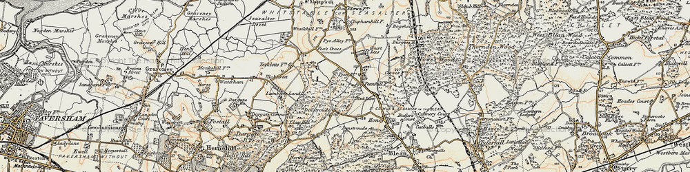 Old map of Pean Hill in 1898