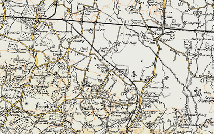 Old map of Pearson's Green in 1897-1898