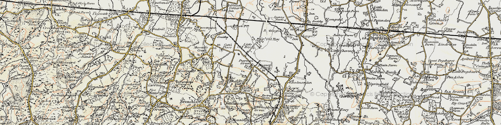 Old map of Pearson's Green in 1897-1898