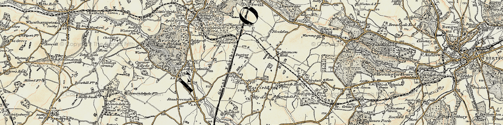Old map of Peartree in 1898