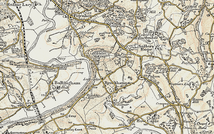 Old map of Peartree Green in 1899-1900