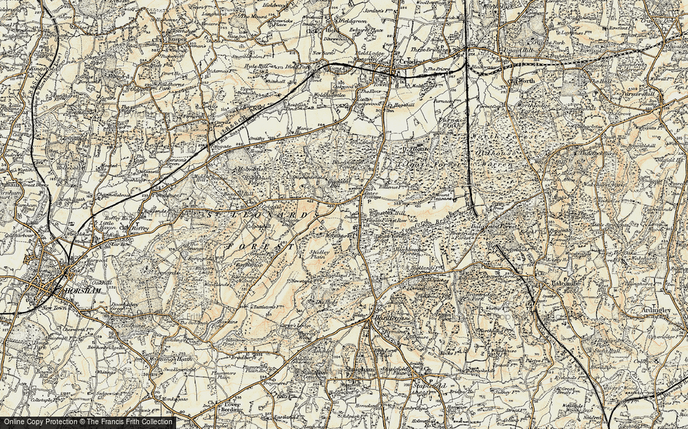 Old Map of Historic Map covering Woodhurst in 1898