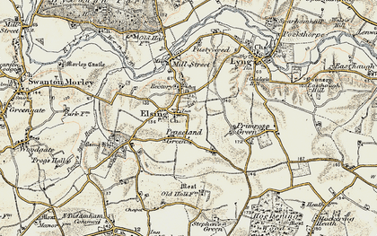 Old map of Peaseland Green in 1901-1902