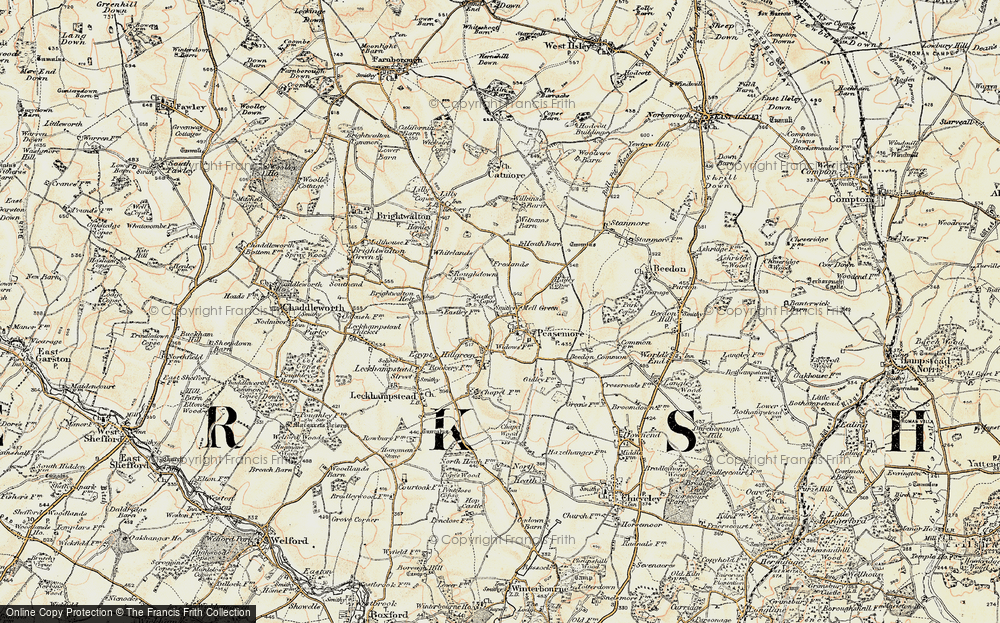 Old Map of Peasemore, 1897-1900 in 1897-1900