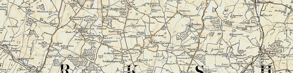 Old map of Peasemore in 1897-1900