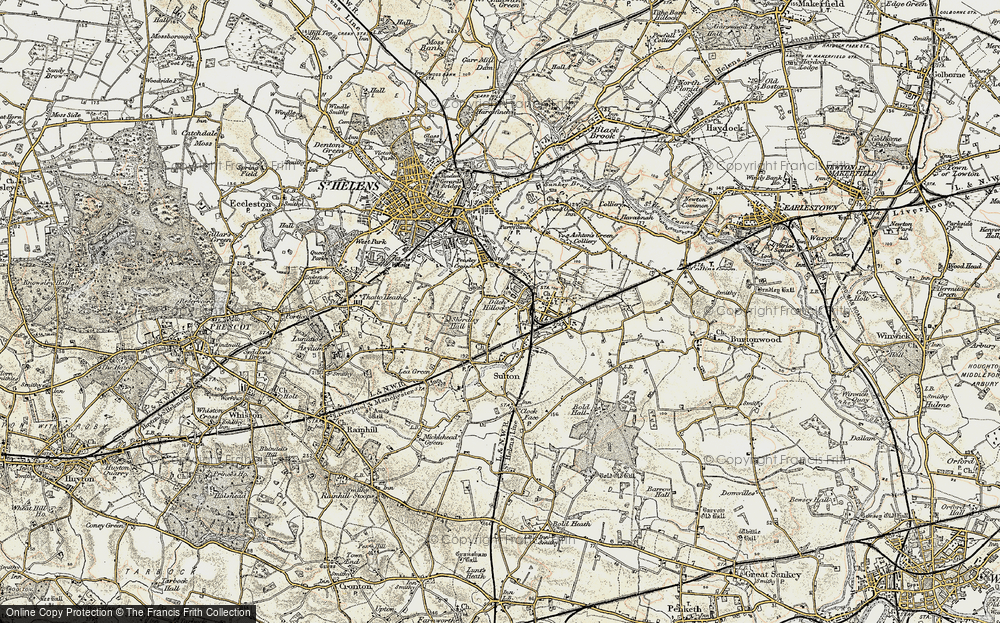 Old Map of Peasley Cross, 1903 in 1903