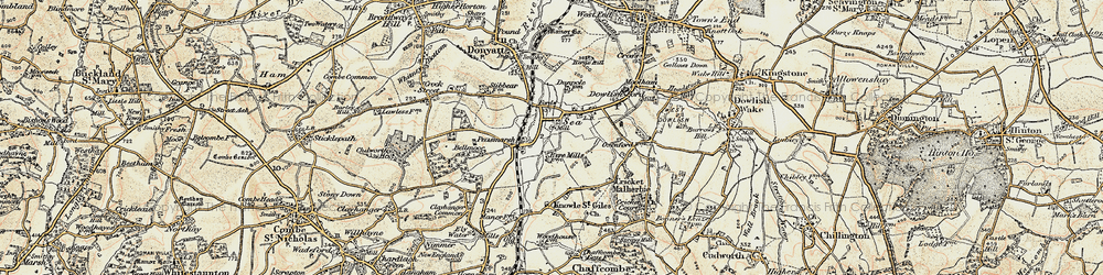 Old map of Peasmarsh in 1898-1899