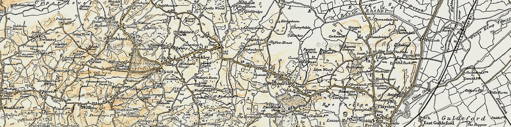 Old map of Peasmarsh in 1898