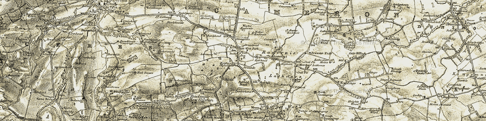 Old map of Peat Inn in 1906-1908