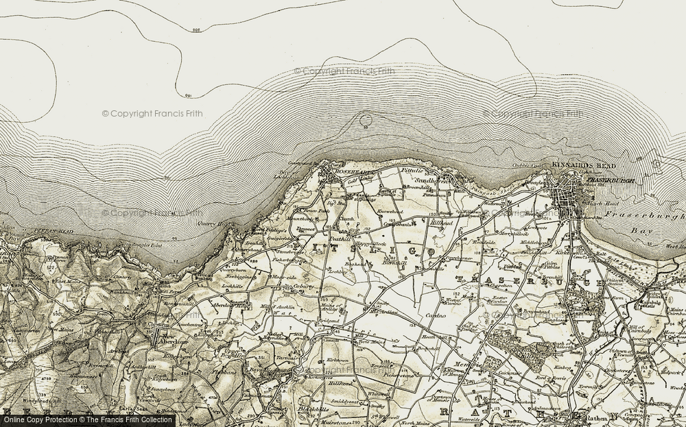 Old Map of Peathill, 1909-1910 in 1909-1910