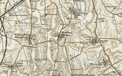 Old map of Peatling Magna in 1901-1902