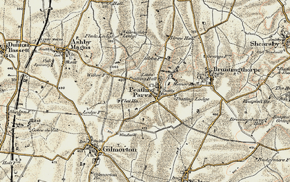 Old map of Peatling Parva in 1901-1902