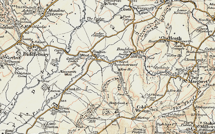 Old map of Peaton in 1901-1902