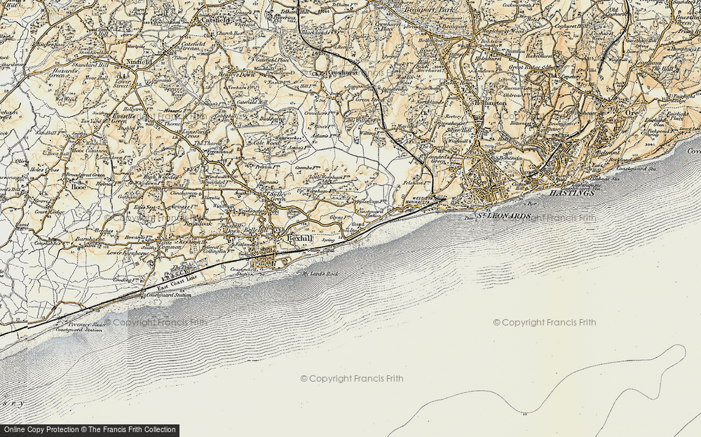 Old Map of Pebsham, 1898 in 1898