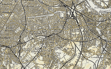 Old map of Peckham in 1897-1902