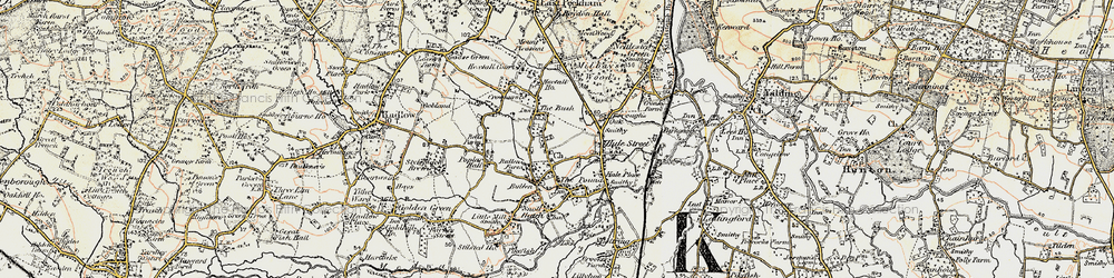 Old map of Peckham Bush in 1897-1898