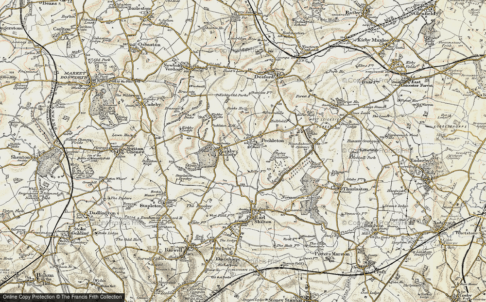 Old Map of Peckleton, 1901-1903 in 1901-1903