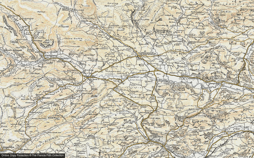 Old Map of Historic Map covering Brithdir in 1902-1903
