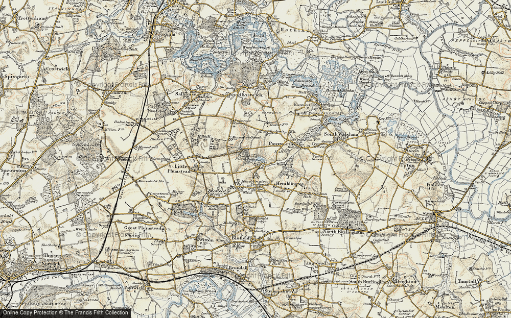Old Map of Pedham, 1901-1902 in 1901-1902