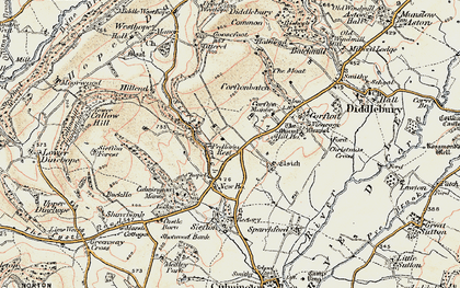 Old map of Pedlar's Rest in 1901-1903