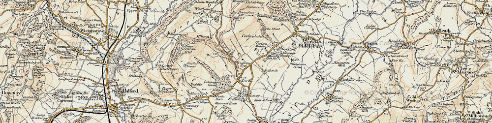 Old map of Pedlar's Rest in 1901-1903