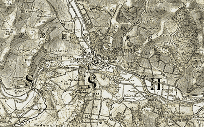 Old map of Peebles in 1903-1904
